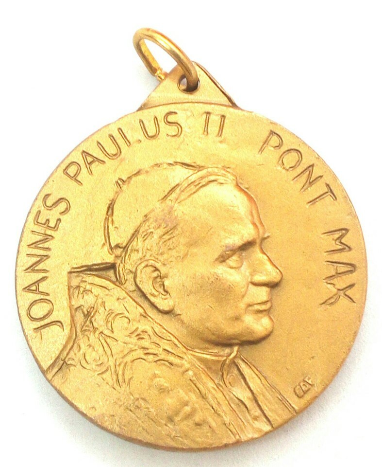 Pope John Paul II Vatican Souvenir Medallion, Made in Milan, Italy, Stamped