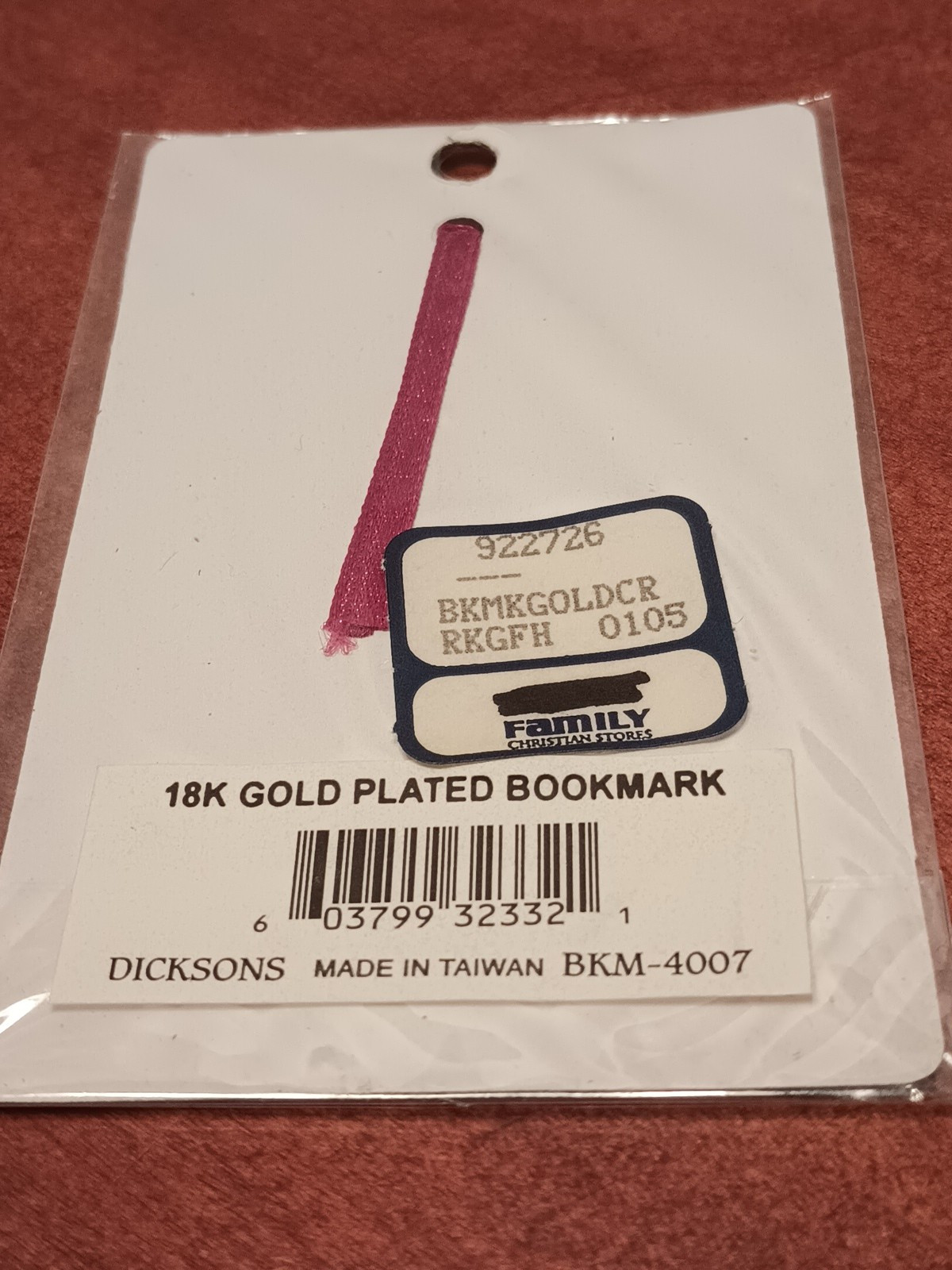 Dicksons Jesus Lives Cross 18K Gold Plated Bookmark Taiwan BKM-4007