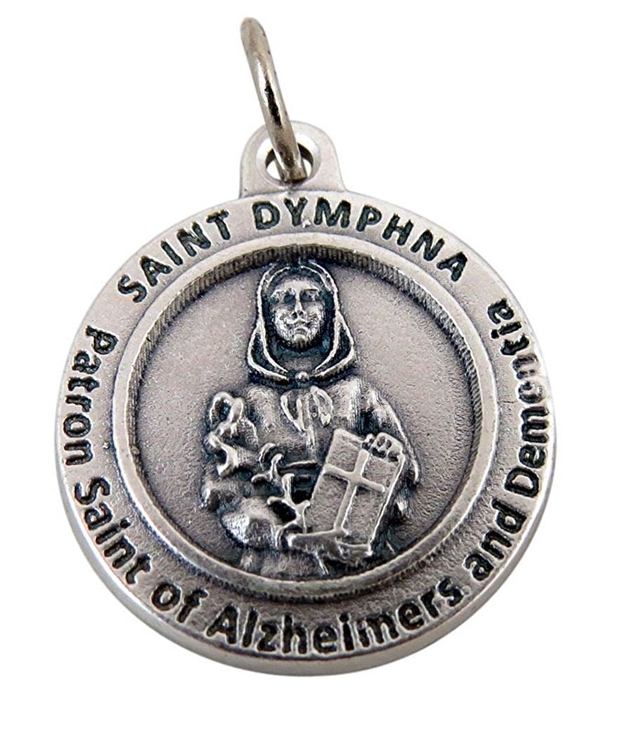 Patron Saint of Alzheimers and Dementia Saint Dymphna Medal Pendant, 3/4 Inch