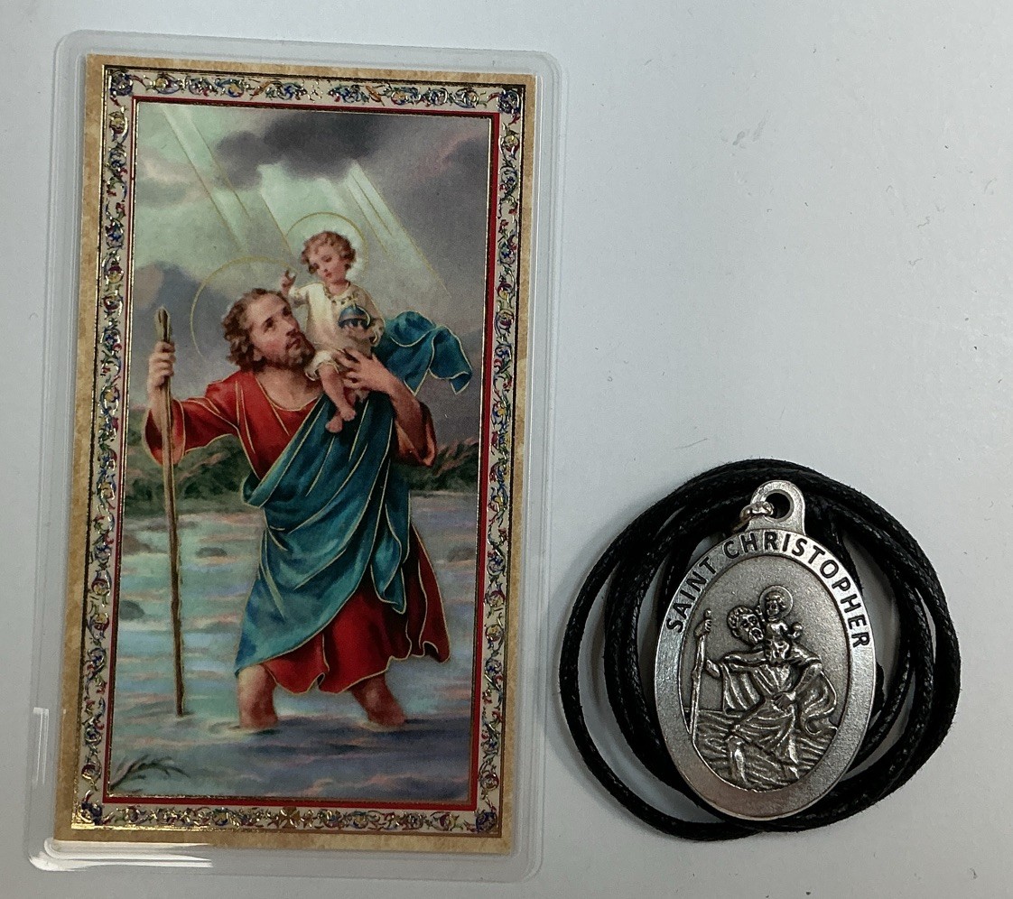 Medal St.Christopher The Motorists Prayer And Holy Card, Healing, In English