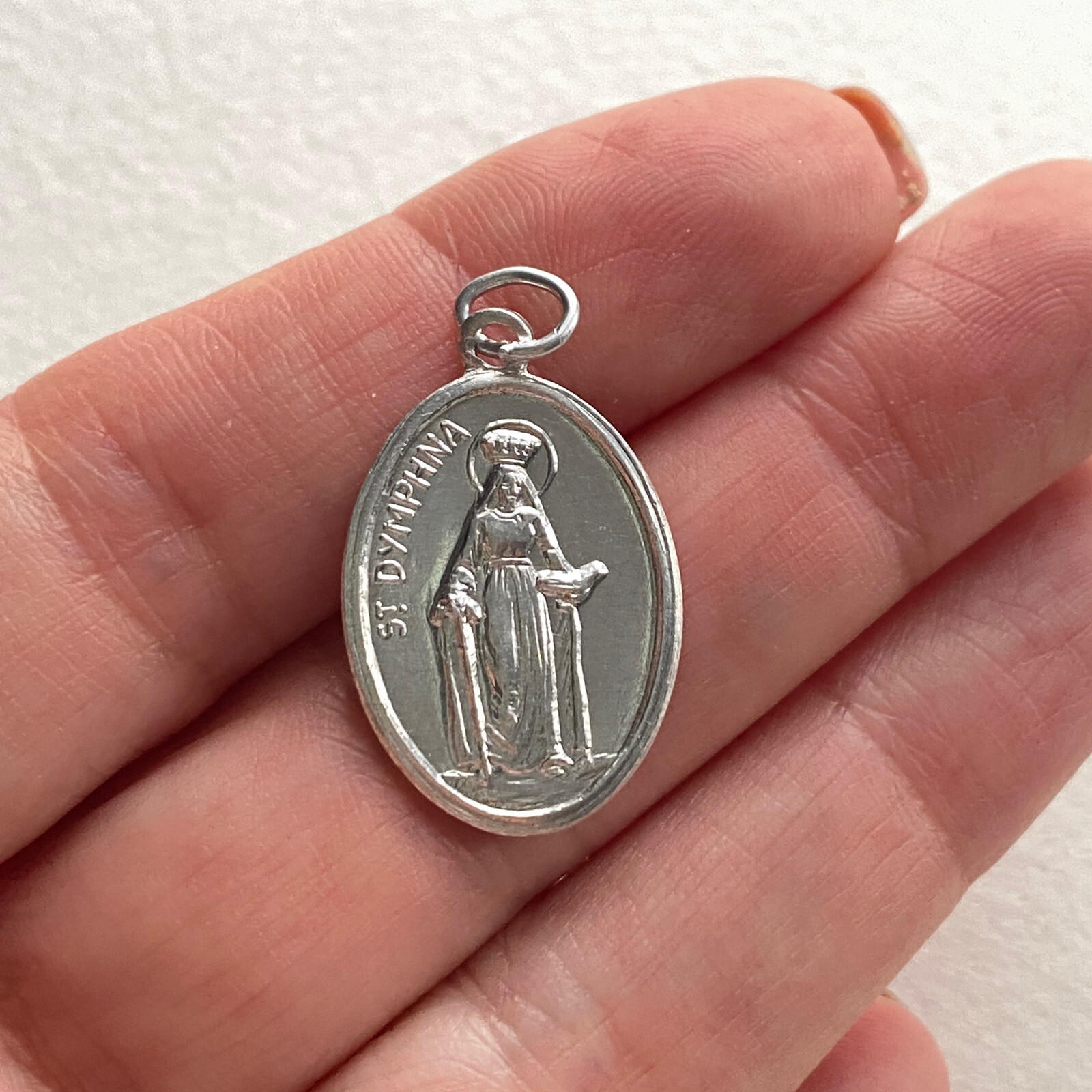 Catholic Medal St Dymphna Patron Saint of Stress Anxiety Depression 1in ITALY