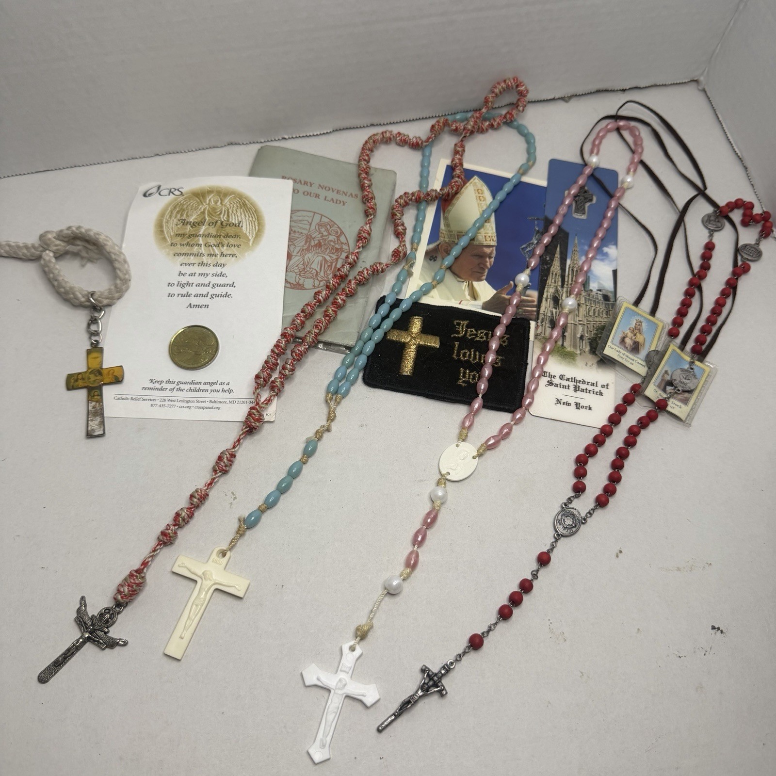 LOT 11 Religious Items, Rosaries- Tokens Etc. Catholics Christianity
