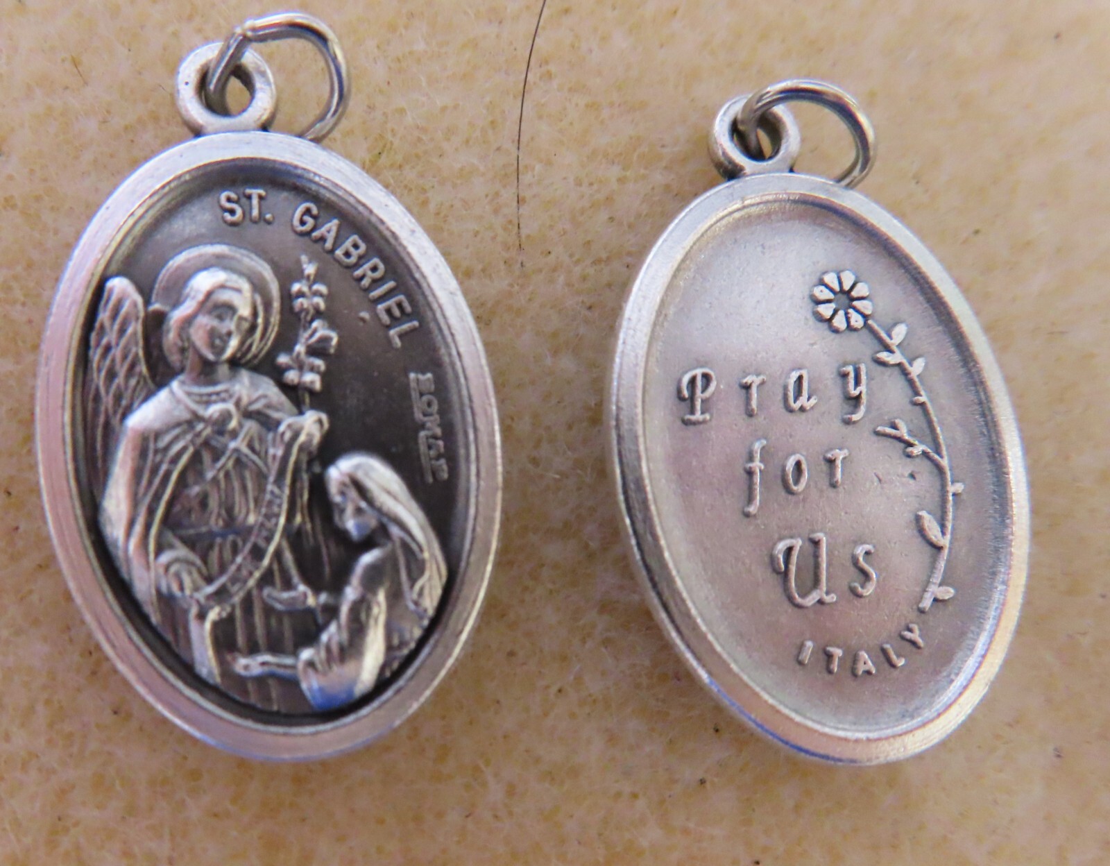 Saint St. Gabriel – Pray for Us – Oxidized Italian 1 inch Medal 0204