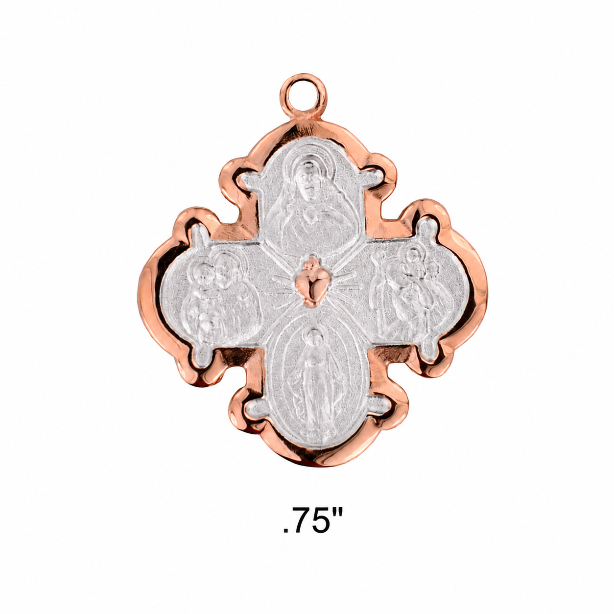 Two Tone 4 Way Medal Size 0.75in Features 18in Long Chain
