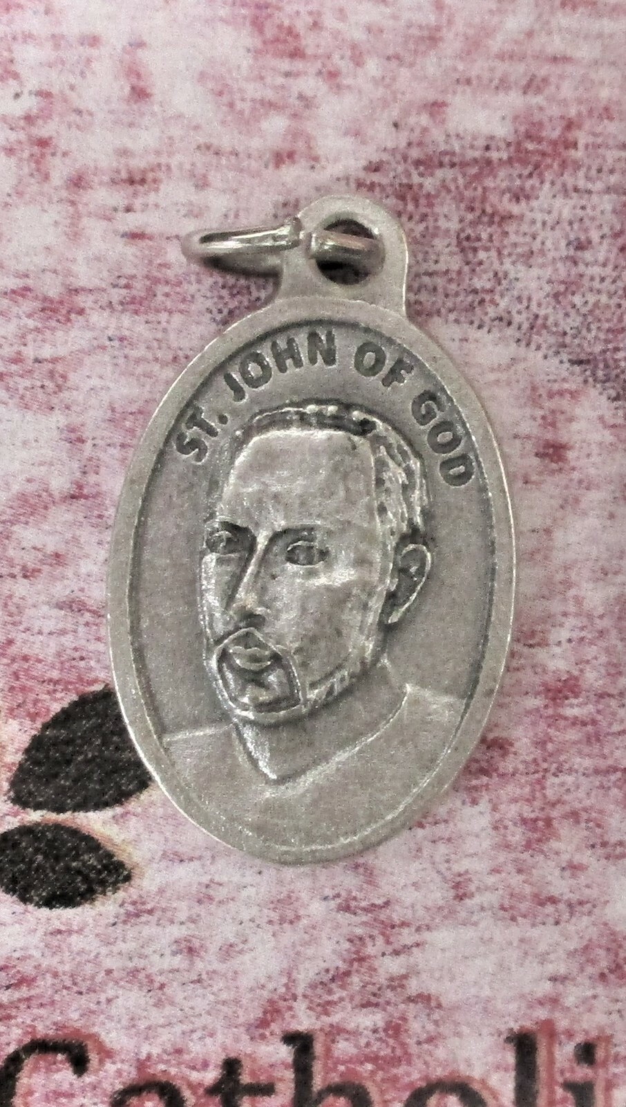 Saint St. John of God – Oxidized Die-Cast Silver Tone Oxidized 1 inch Medal