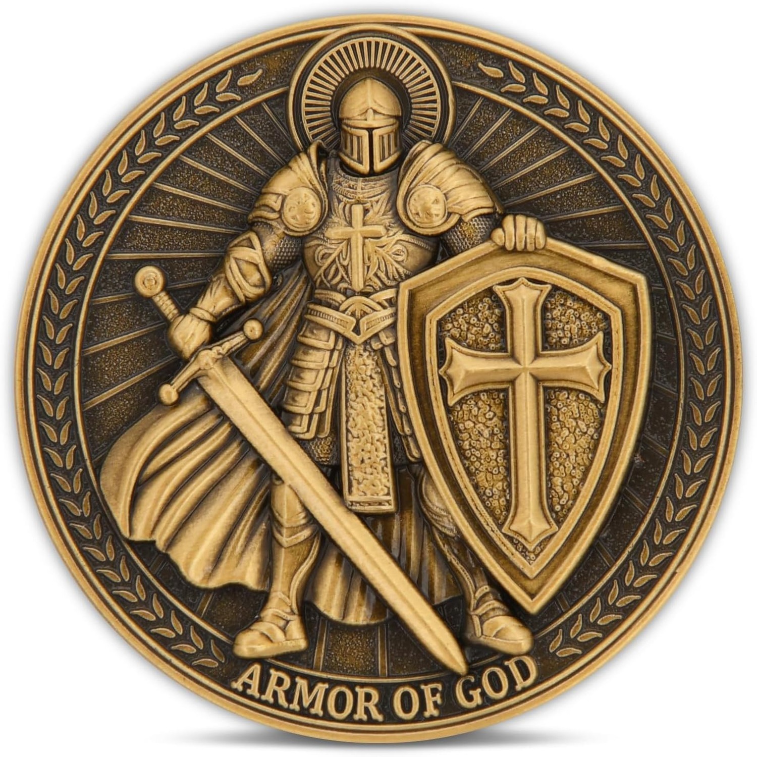 Armor of God Christian Challenge Coin – Double-Sided Zinc Alloy Collectibl