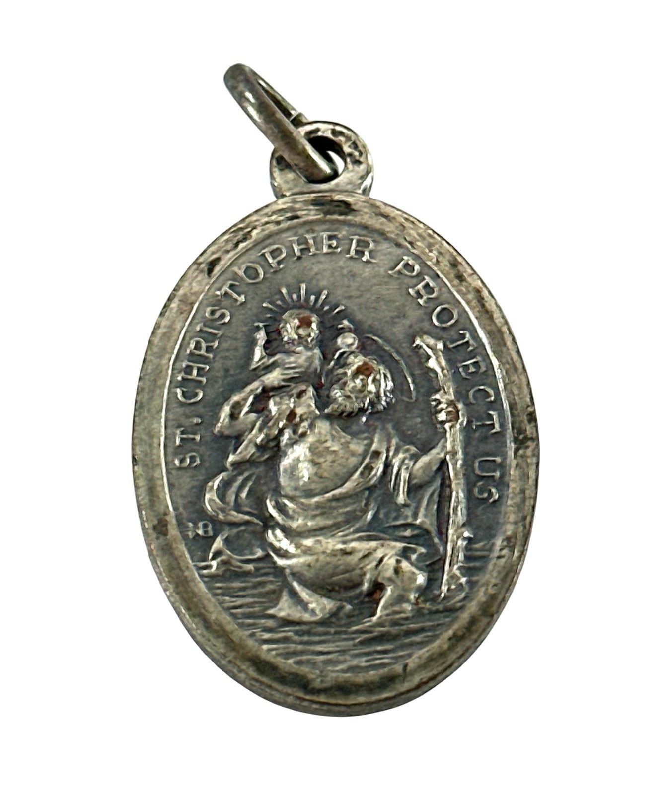 Vintage St. Christopher Protect Us Catholic Medal Pendant St. Peter & St. Paul