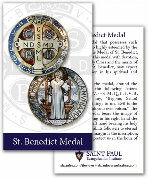 St Benedict Medal .75 Inch Saint Pendant + Ball Chain + Holy Card FREE SHIPPING