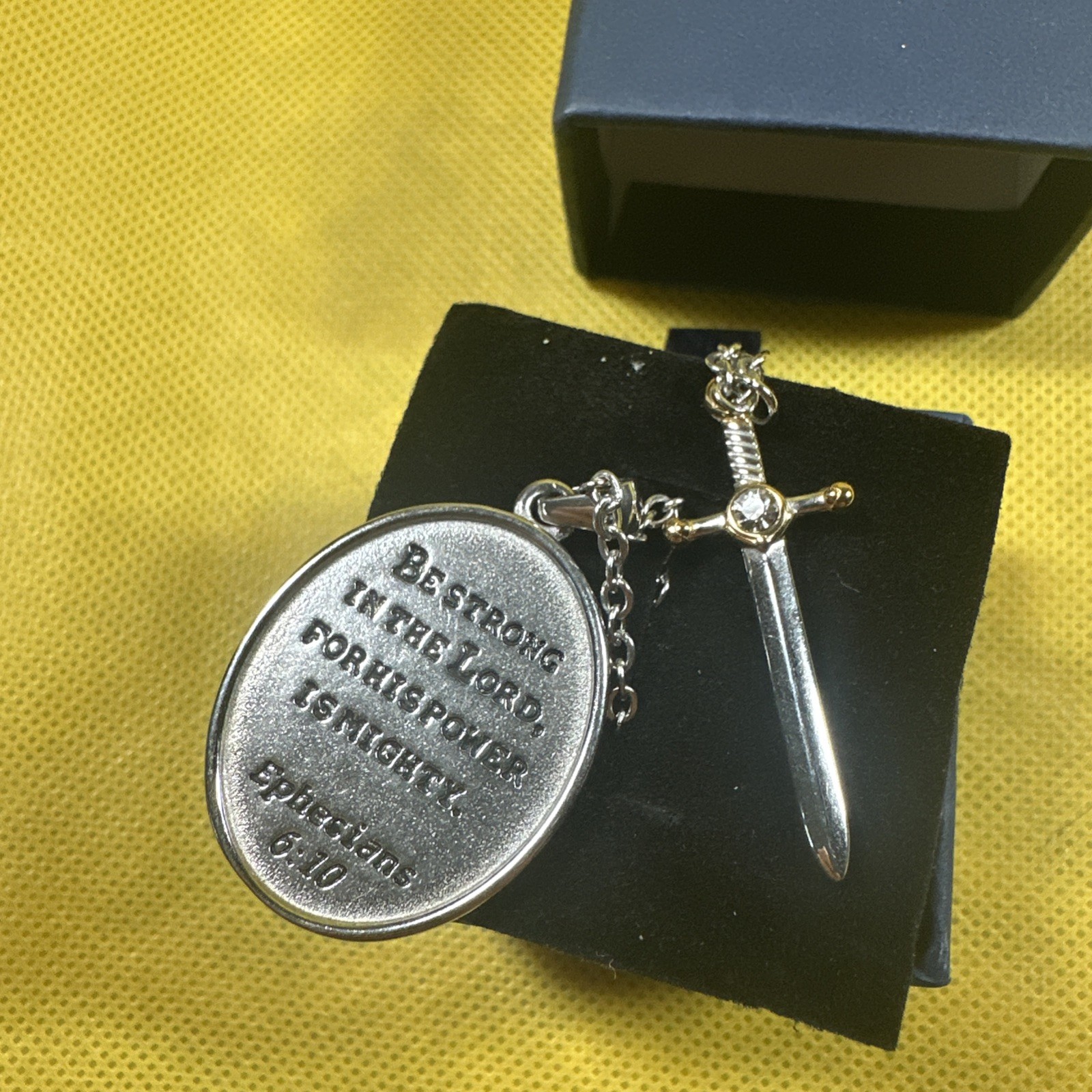 Catholic Patron the Archangel St. Michael Pendant Sword Necklace Lord Prayer L4