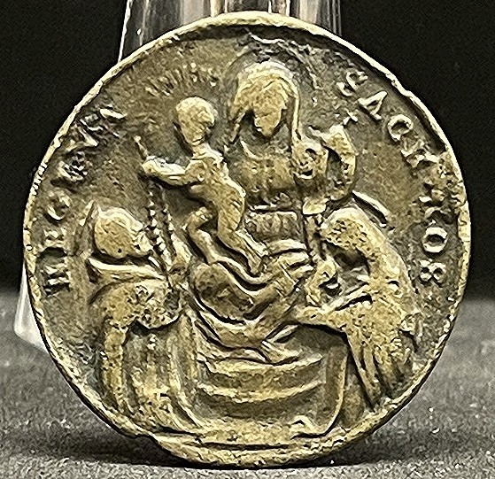 Italy Rome 1570´ ancient Regina Sacros Saint Pius V bronze amazing piece scarce