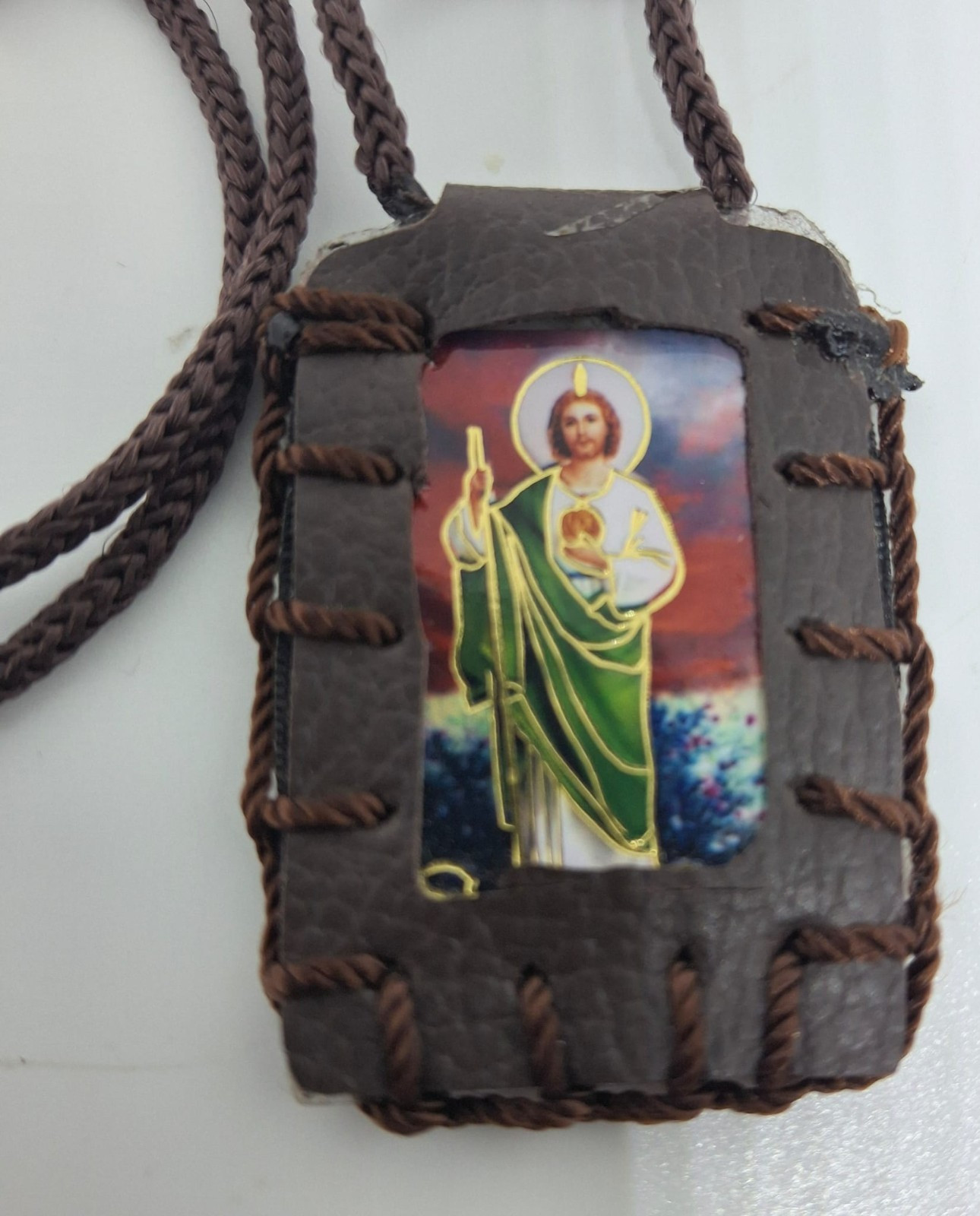 Our Lady of Guadalupe/St jude Black Necklace Collar scapular Virgen / san judas
