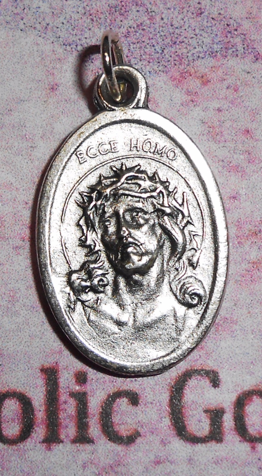 St. Saint Dismas – The Good Thief – Ecce Homo – Silver tone OX 1 inch Medal