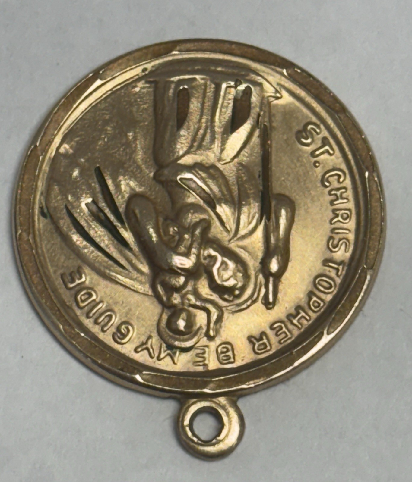 2 Religious Medals, 12k G.F., St. Andrew/Fisherman & St. Christopher/Traveller