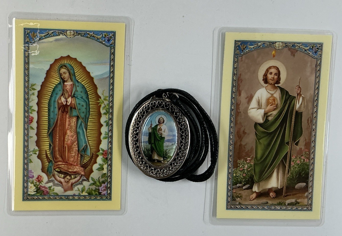 Medal Saint Jude & Virgen Guadalupe And Holy Card, Healing Prayer In Spanish