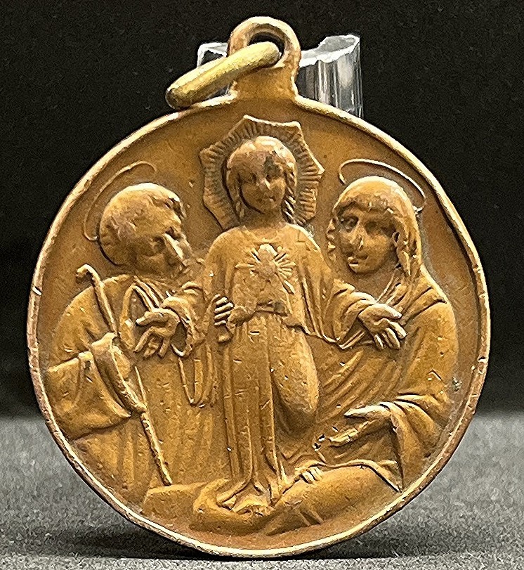 by JMR Italy 1900´ antique Saint Ignatius of Loyola Society & Holy Family medal