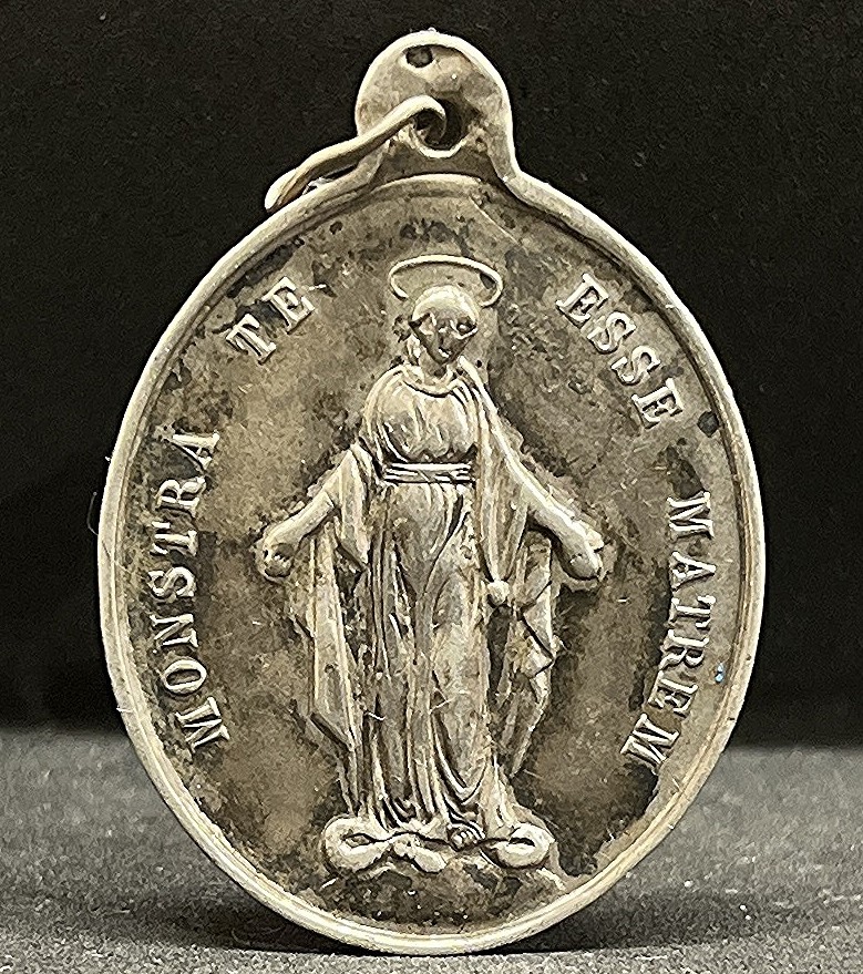France 1900´ Miraculous Virgin Mary Monstra te esse Matrem Daughters Mary silver