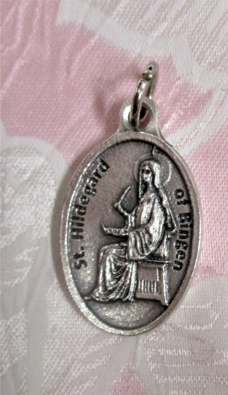 Saint St. Hildegard of Bingen – Pray for Us – Italian Silver Tone 1 inch Medal