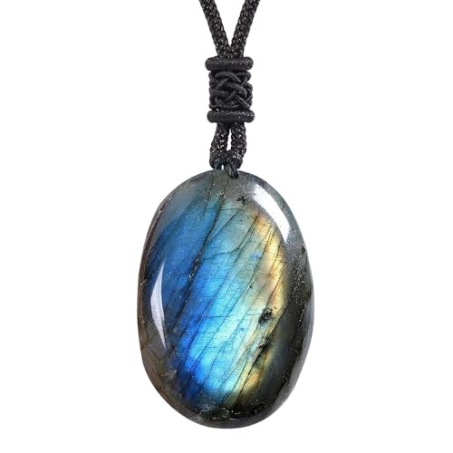 Anjiucc Natural Gemstone Tree of Life Black Obsidian/Golden Obsidian Pendant