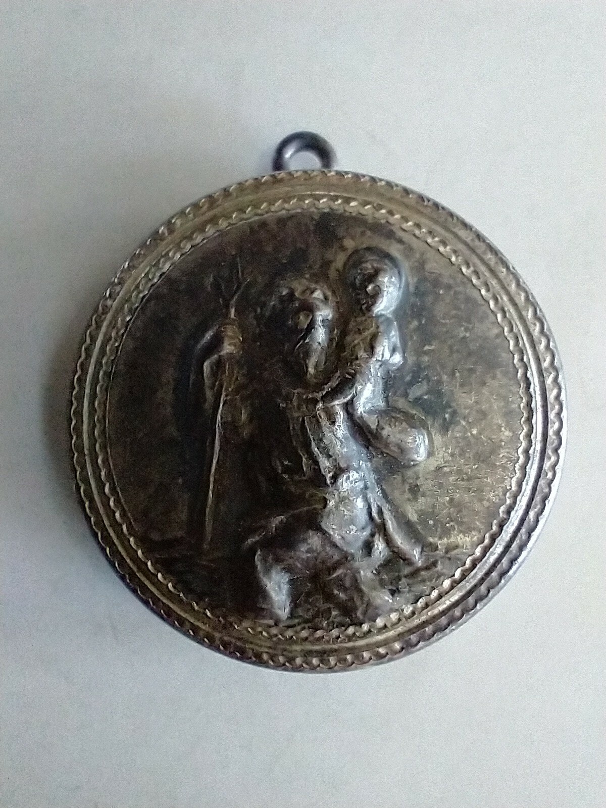 Vintage Catholic Sterling Silver St Christopher Locket Religious Medal