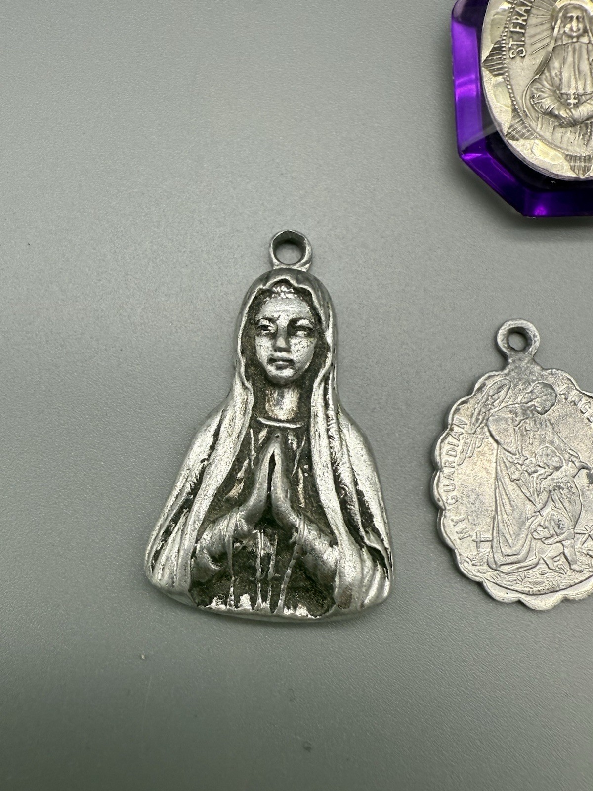 Unique Vintage Religious Pendants- st frances xavier cabrini sterling, St Jude