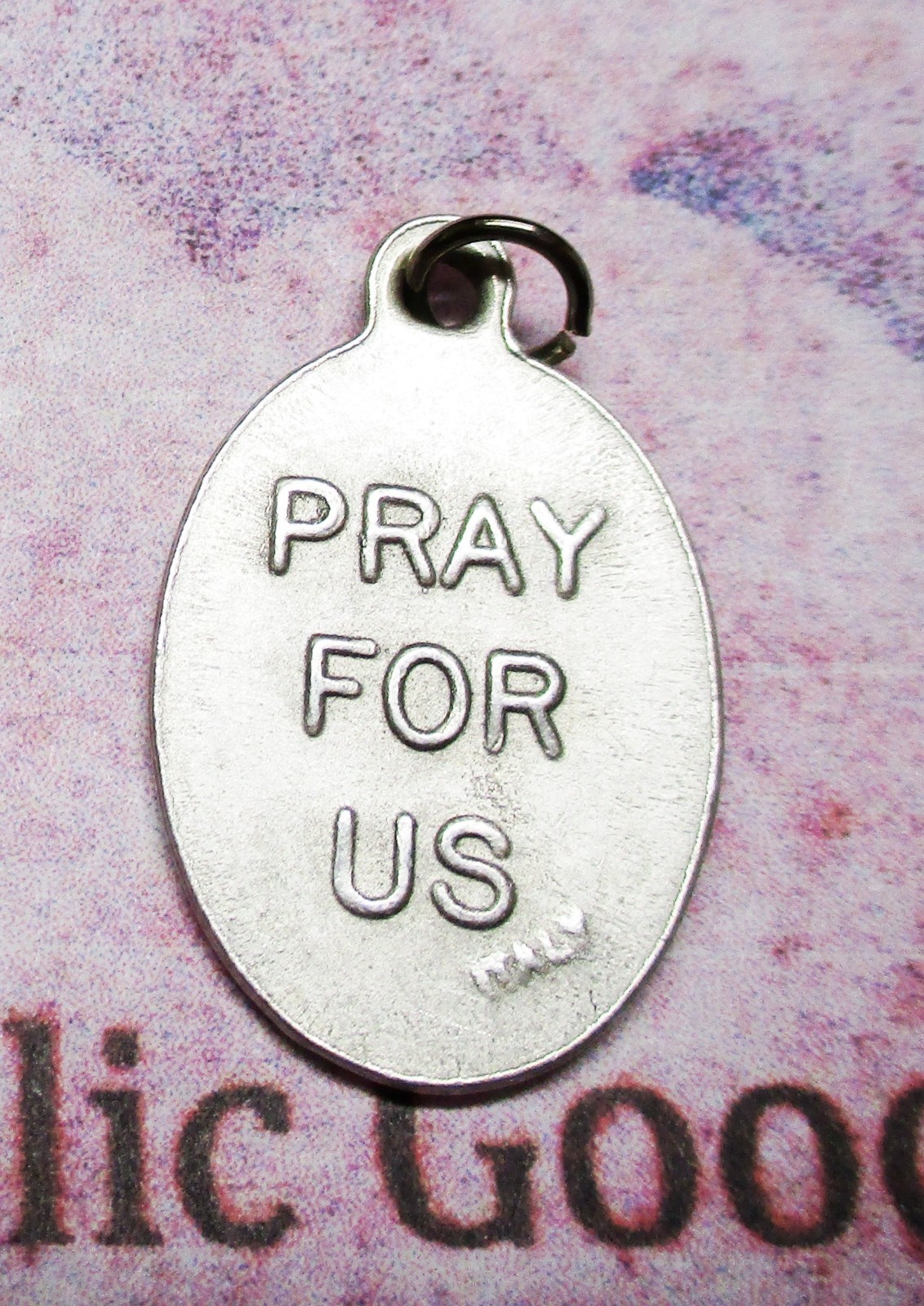 Saint St. Thomas Aquinas / Pray for Us – Italian Silver tone Ox 1 inch Medal
