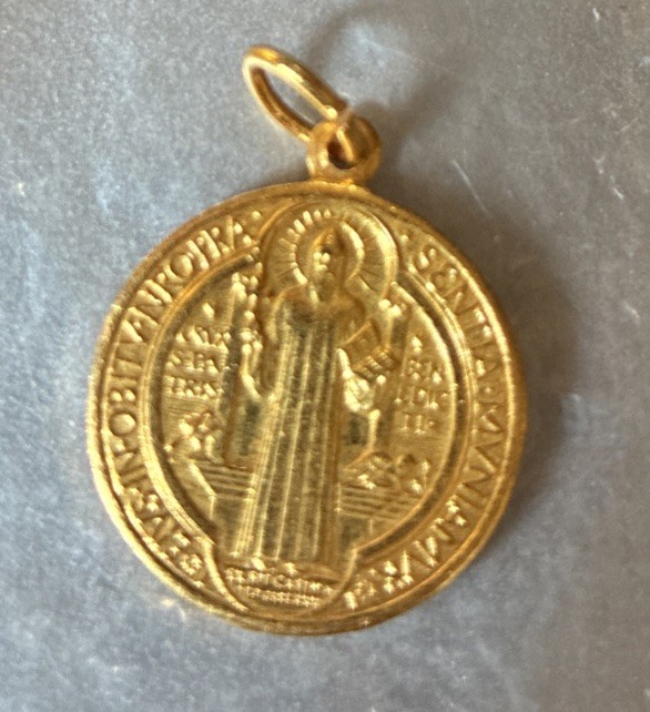 Unknown Saint Medallion From Italy -Gold Color