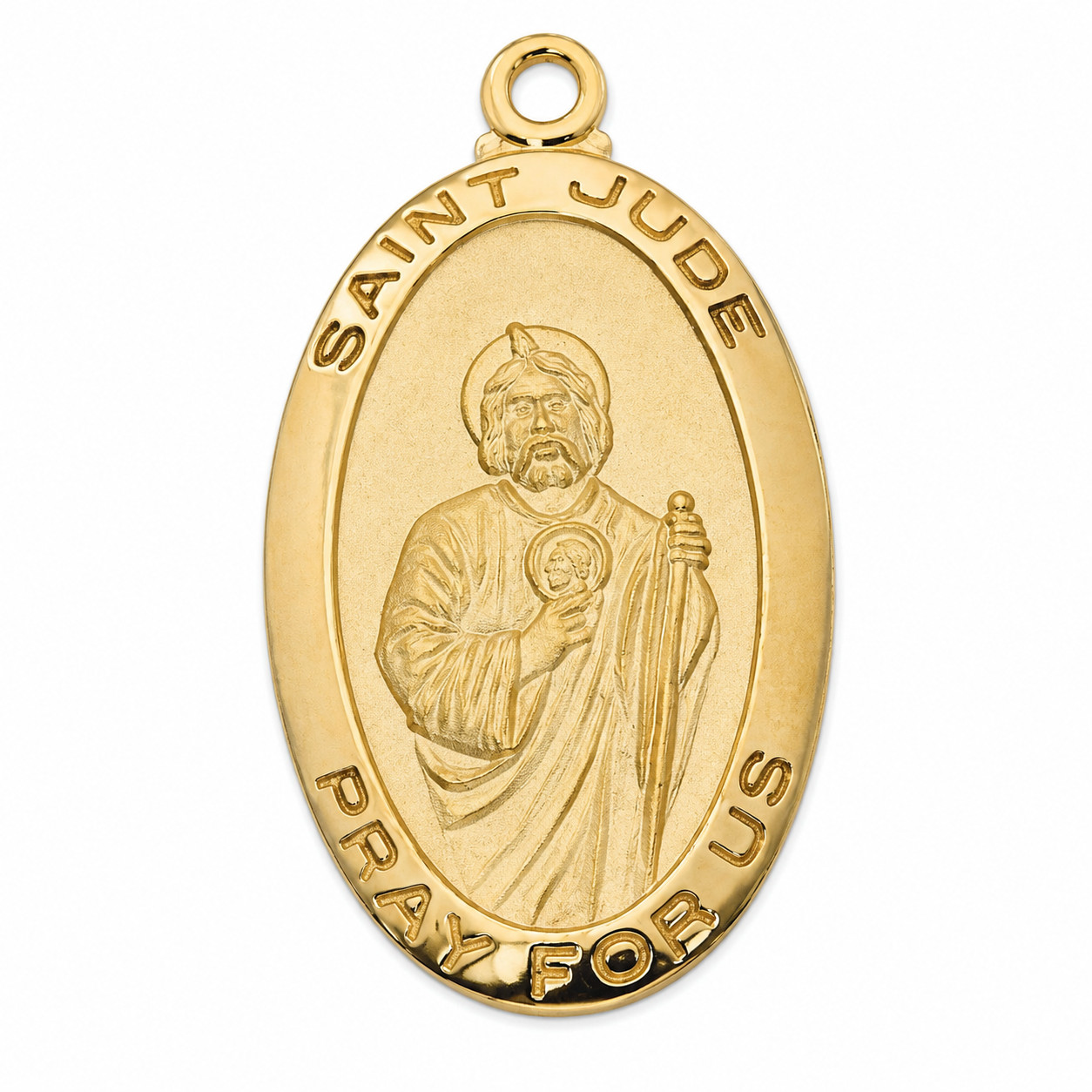 Gold Plated Sterling Silver St. Jude Medal Pendant With 18″ Chain And Gift Box