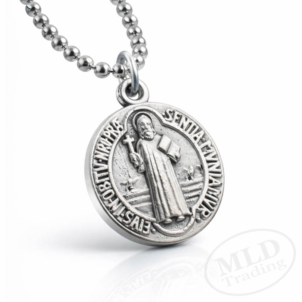 Saint St Benedict Medal Necklace – Made in Italy – Catholic Protection Pendant