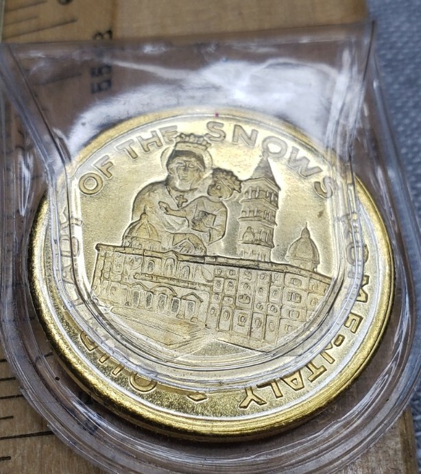 VINTAGE medal coin toke Our Lady of the Snows 10th anniversary G74