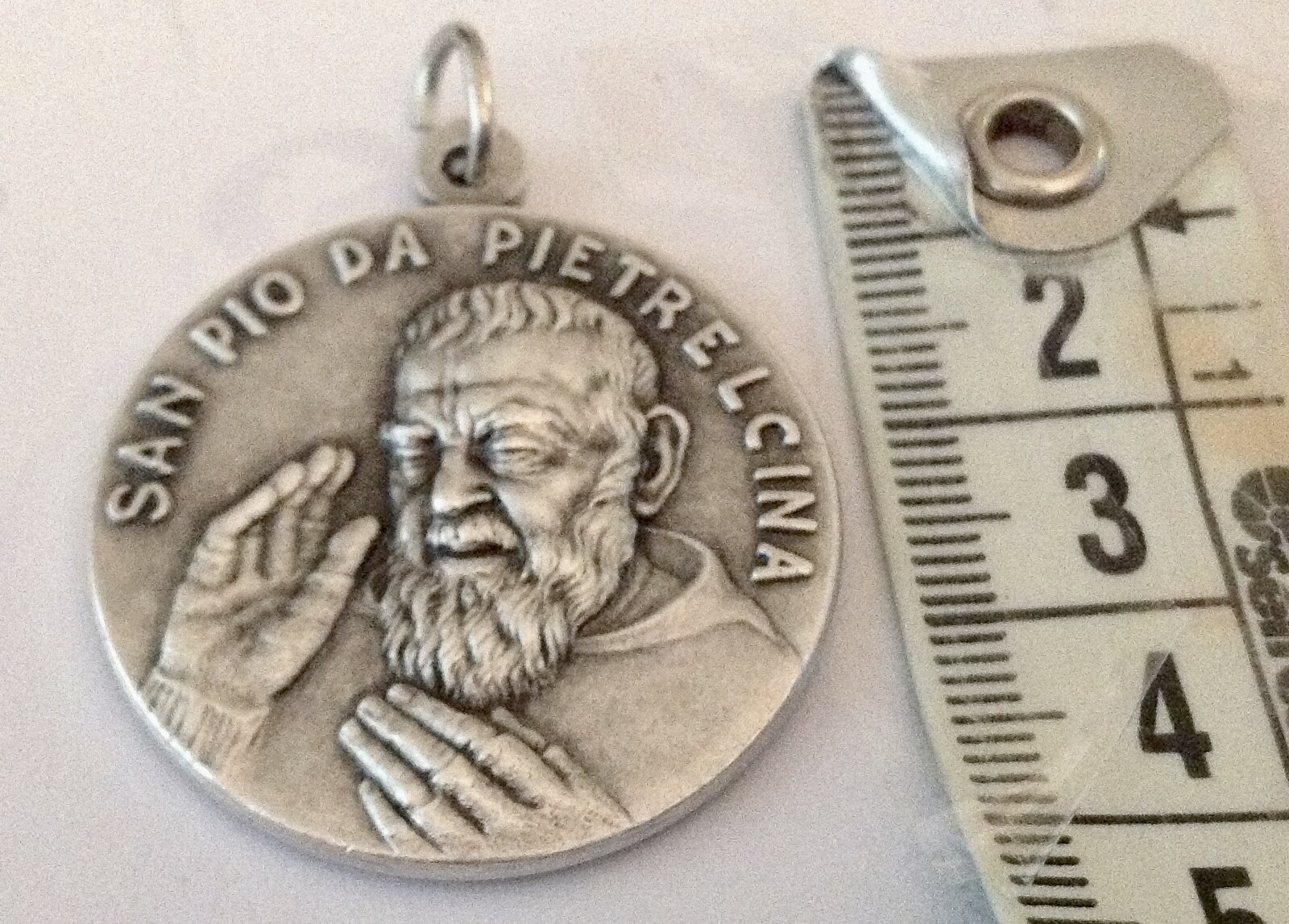 SAINT PIO FROM PIETRALCINA (FATHER PIO) Medal – BIG SIZE – 32 mm – Made in Italy