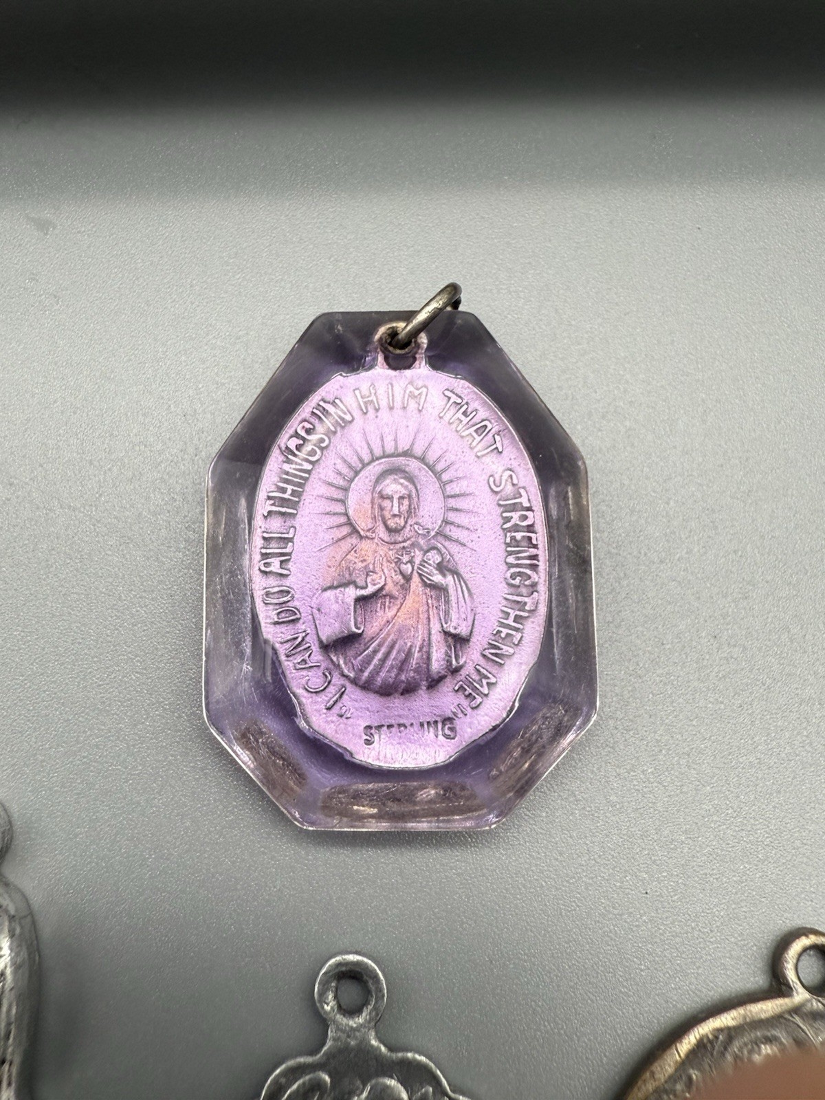 Unique Vintage Religious Pendants- st frances xavier cabrini sterling, St Jude