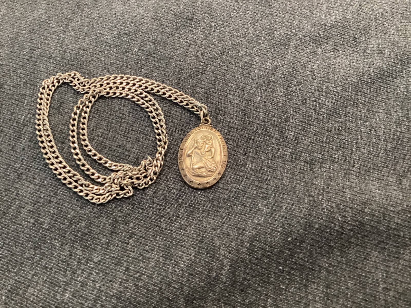 Vintage St. Christopher Medal and Chain