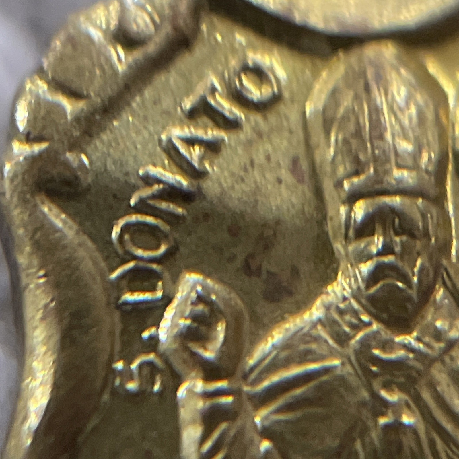 Vintage Gold Toned Ricardo Religious Mini Saint Donato Charm Pendant