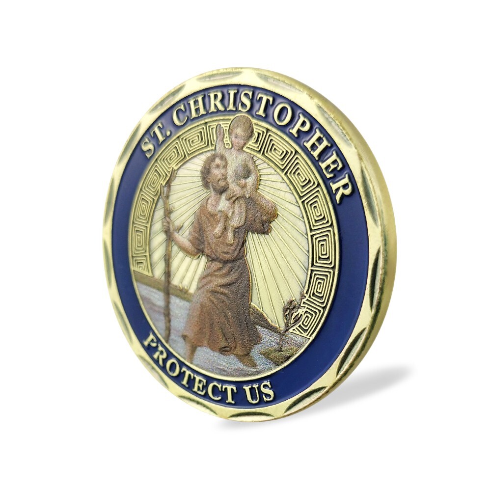 New Lot Of 10 St Christopher Protect Us Challenge Coin Set Religious Collectible