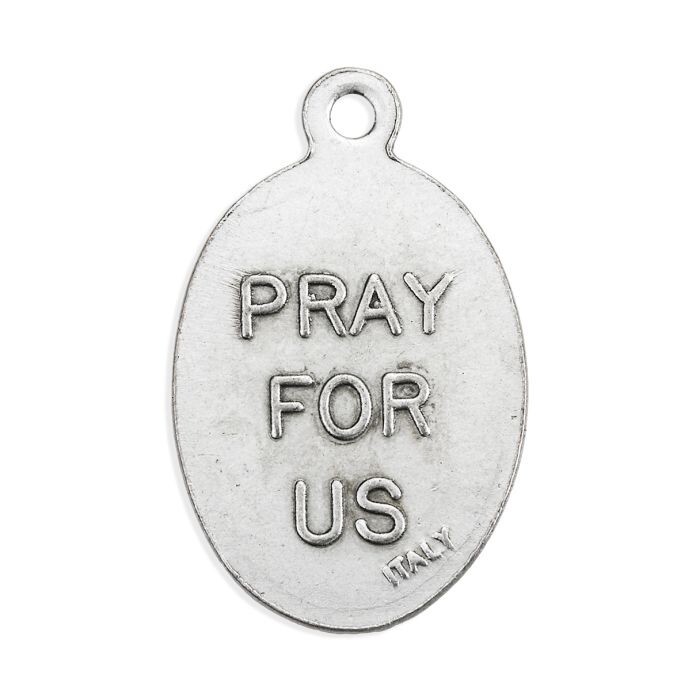Saint St. Rocco (Roch) – Pray for Us – Ox Italian Silver tone 1″ Medal 1086-536