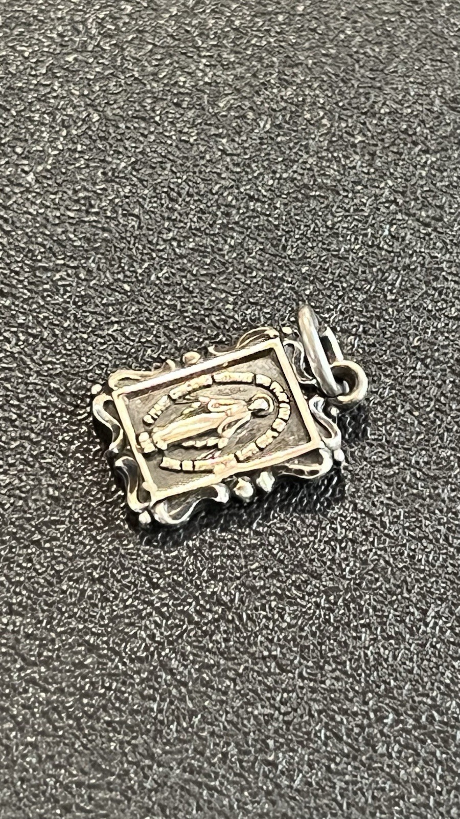 Sterling Silver Religious Medal With Antiquing. 925