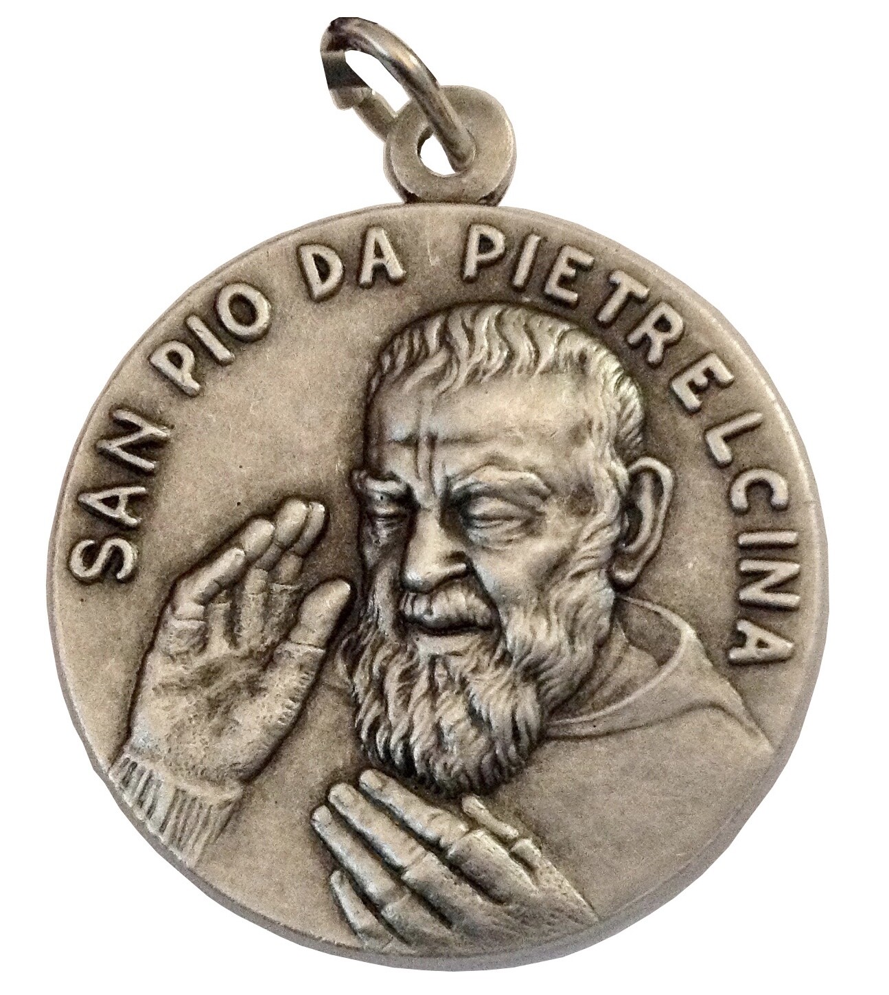 SAINT PIO FROM PIETRALCINA (FATHER PIO) Medal – BIG SIZE – 32 mm – Made in Italy