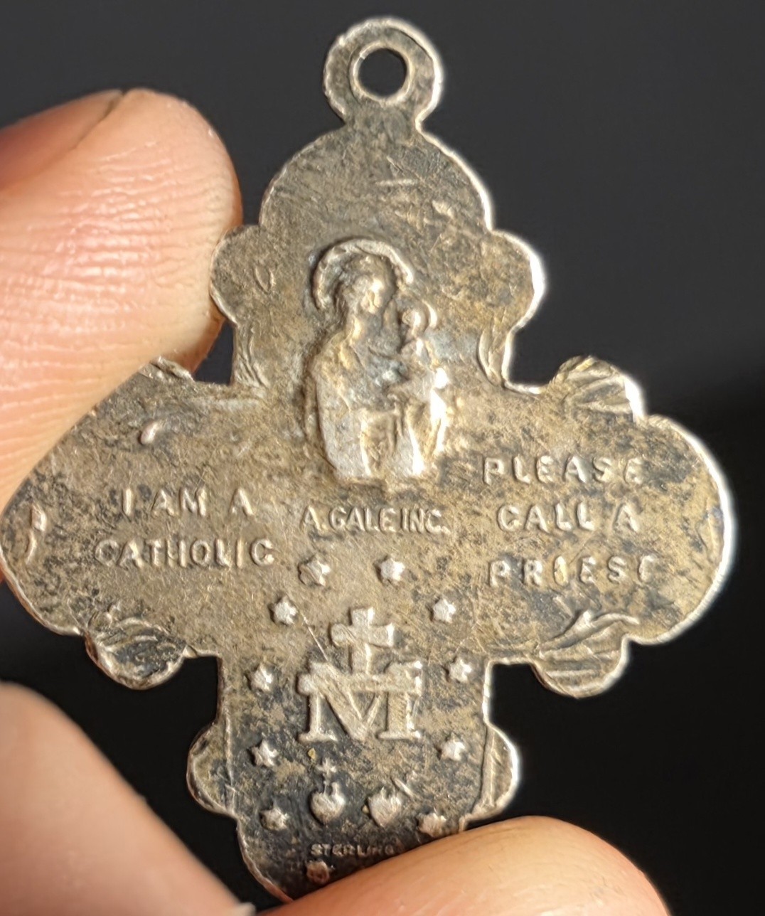 12pc Vintage Catholic Medal Crucifix Lot A Gale Sterling St Michael Italy