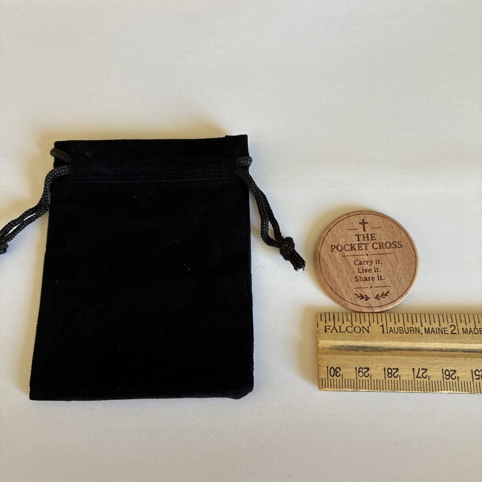 Religious Cross Prayer Faith Token Daily Faith Reminder Christian Gift w/Pouch.