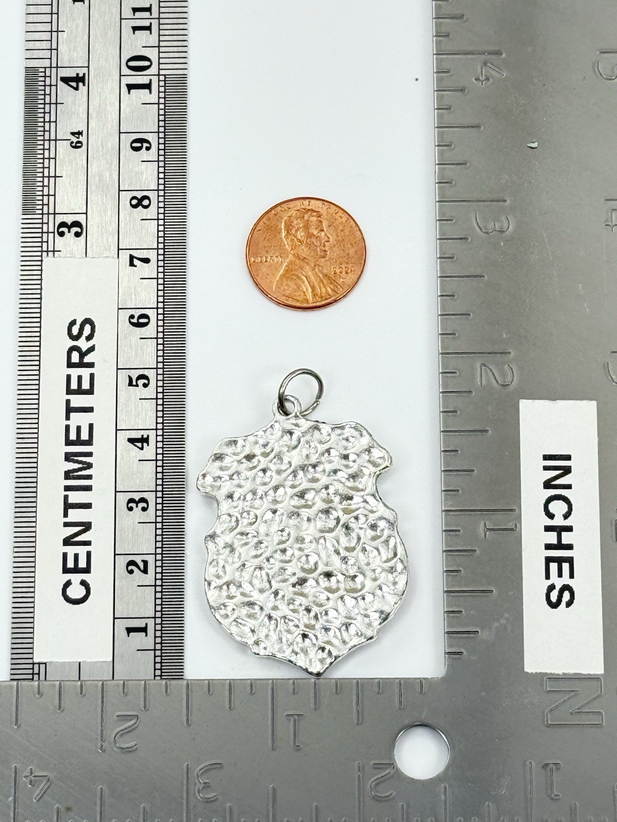 Catholic Saint Michael Silver Tone Shield Large Religious Medal Pendant