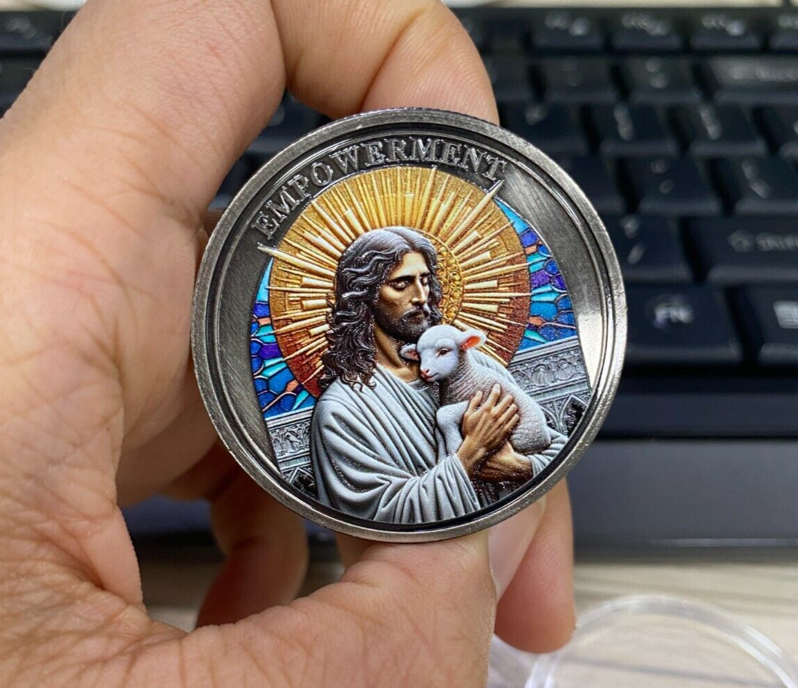 3D Christian Jesus Prayer Coin Psalm 46:1 Bible Verse Religious Faith Token Gift