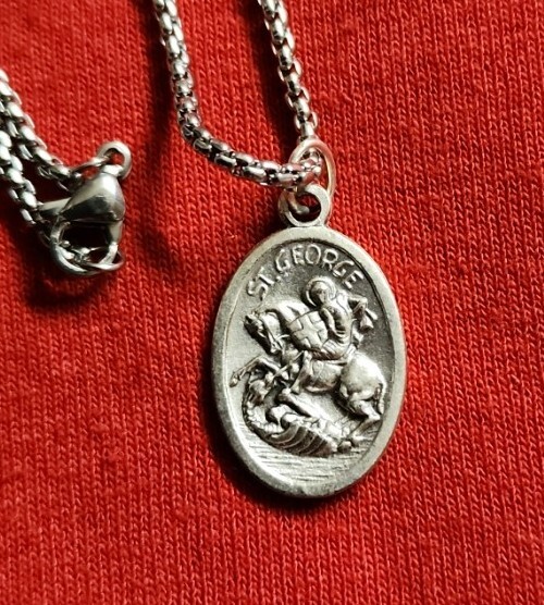 CHRISTIAN CATHOLIC Medal &24 inches chain made in Italy