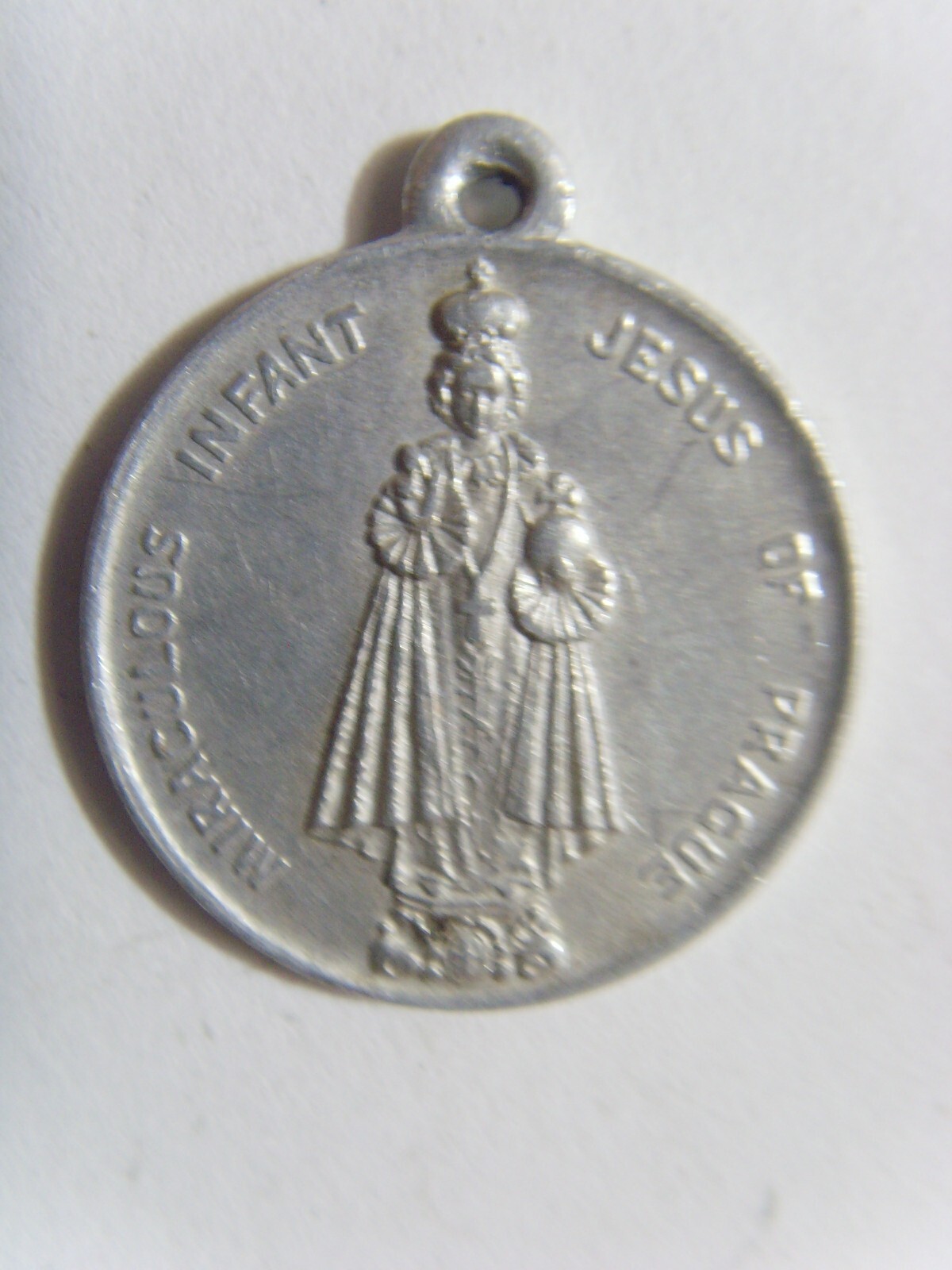 Antique catholic Miraculous Jesus Mercy Infant of Prague Holy Name pendant 52063