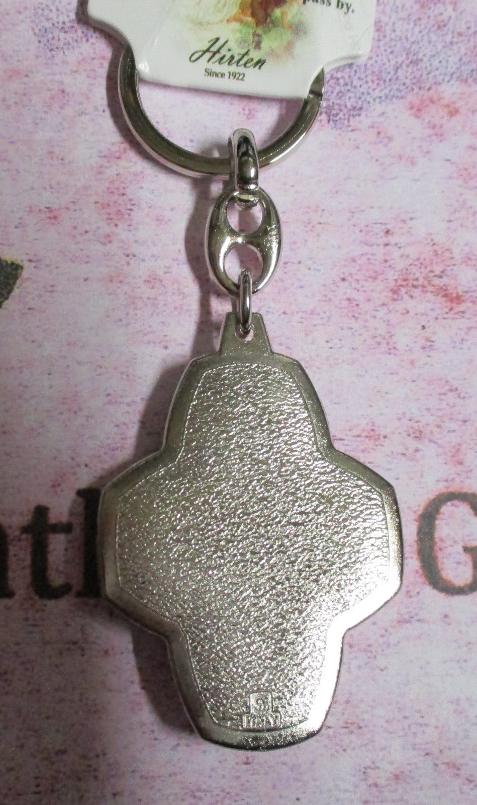 Divine Mercy Medal – 4 inch – Key Chain (Silver tone) 1464-123
