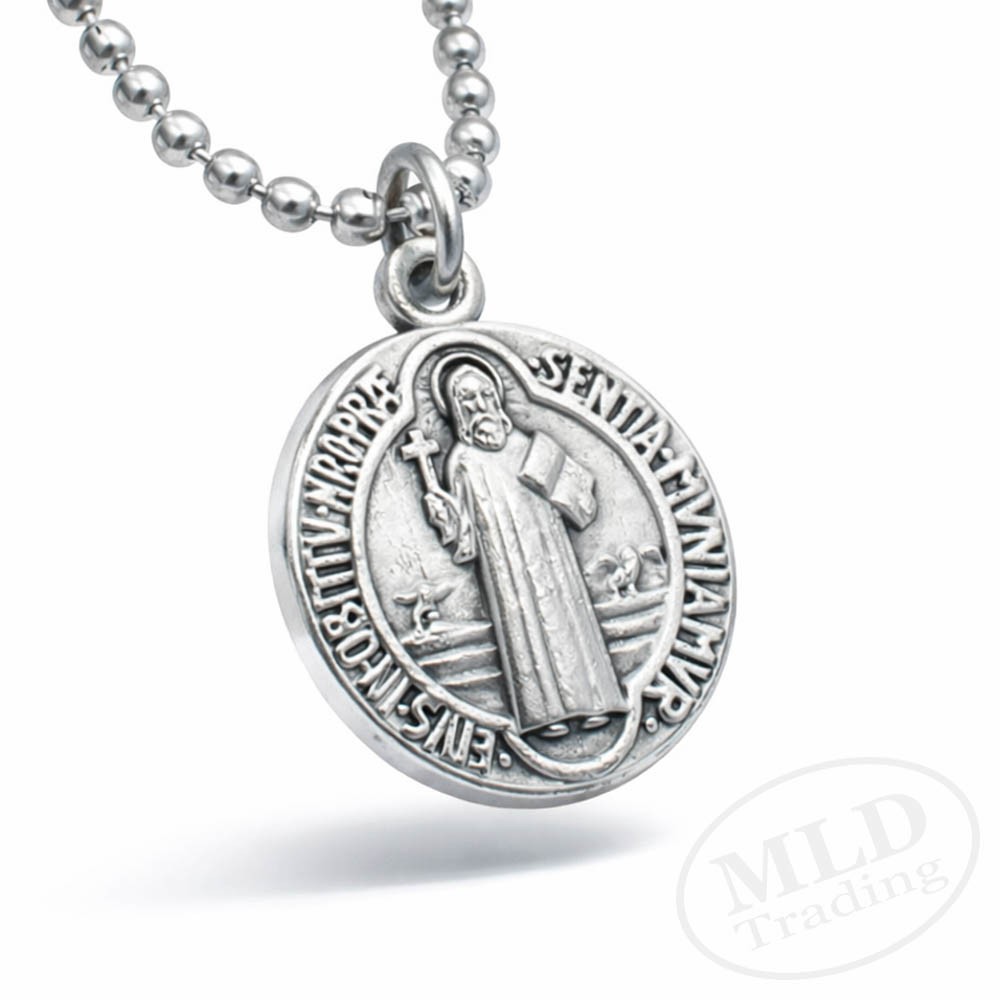 Saint St Benedict Medal Necklace – Made in Italy – Catholic Protection Pendant
