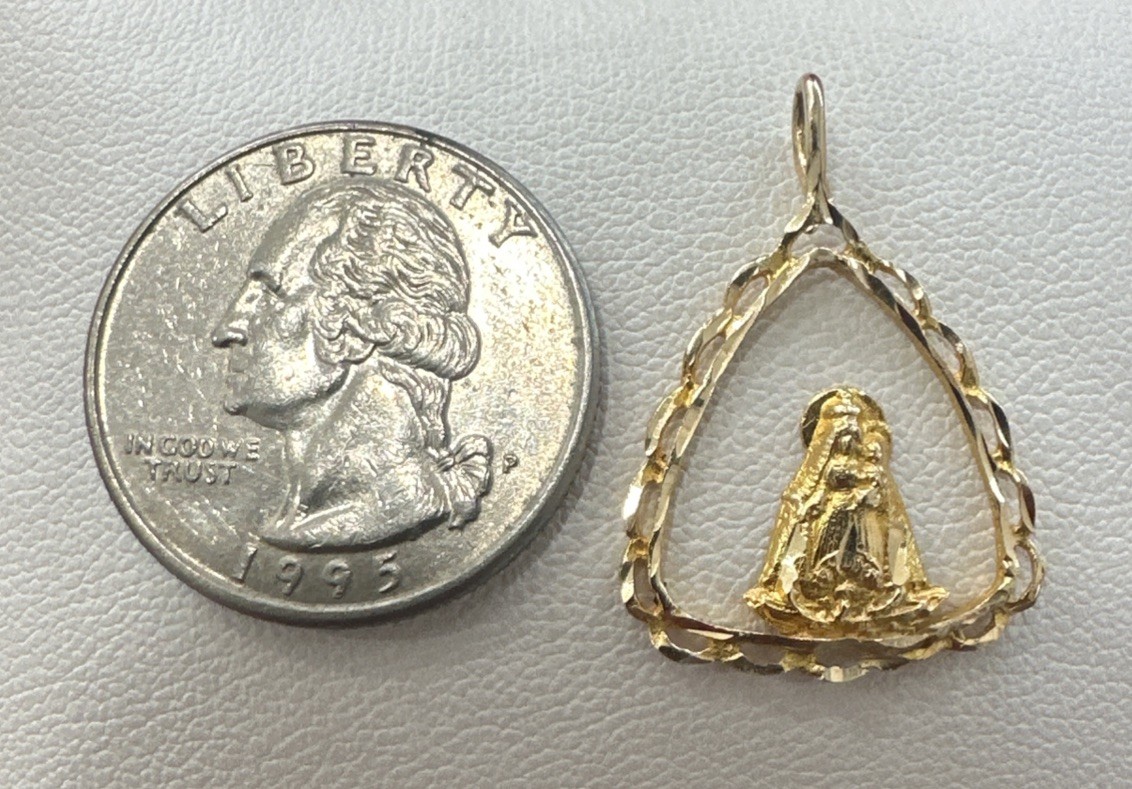 10 Karat Yellow Gold Virgen de Regla “Our Lady of Regla” Medal