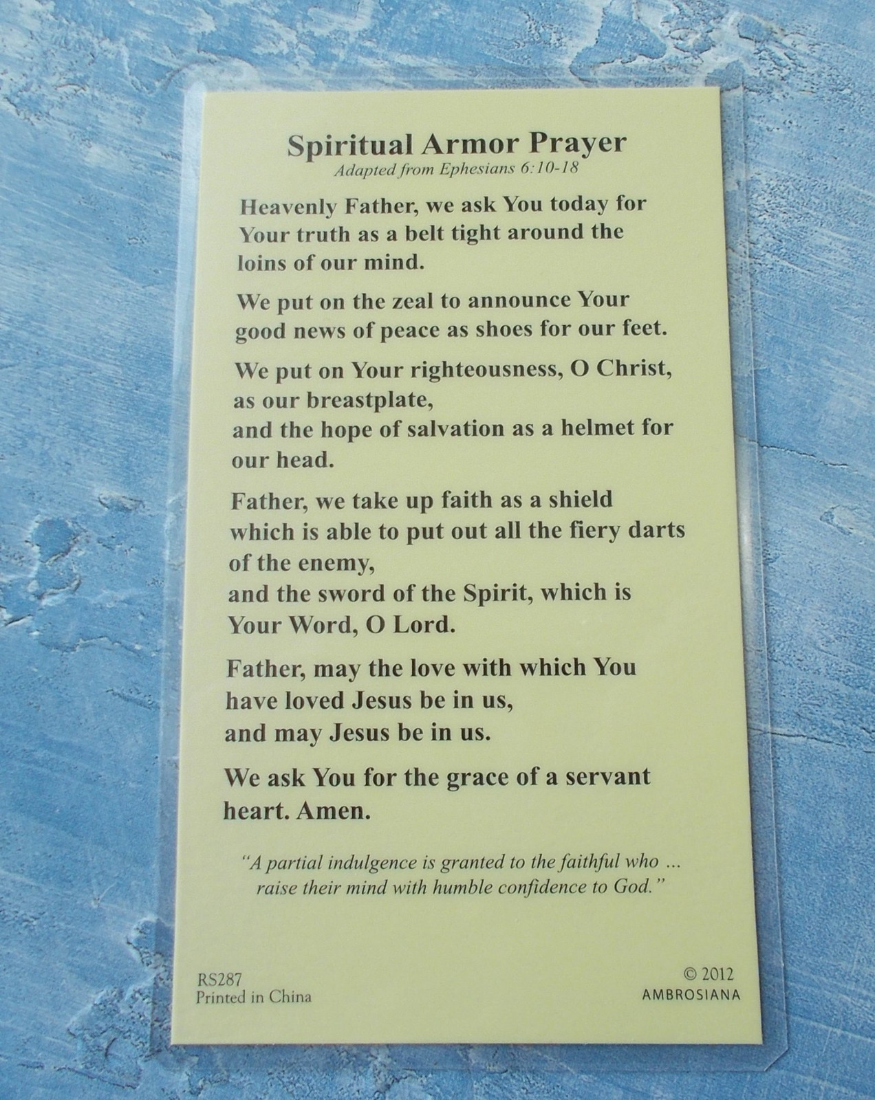 St Michael Archangel~Laminated Holy card~Choice of prayer