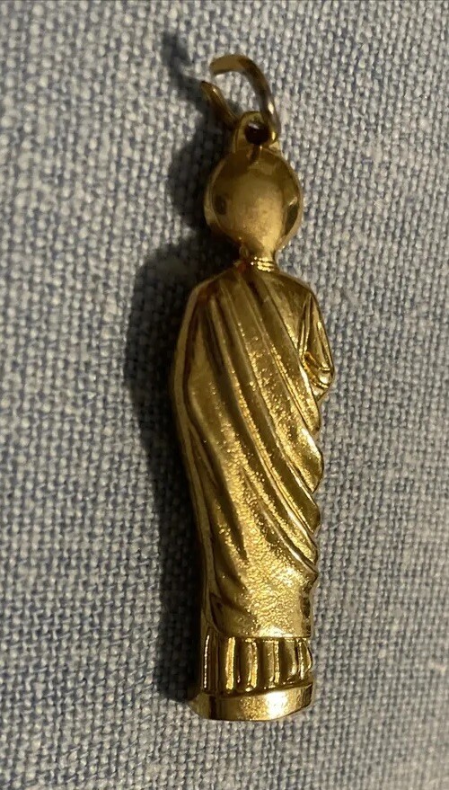 San Judas Tadeo Religious Medal Pendant Charm | Gold Tone
