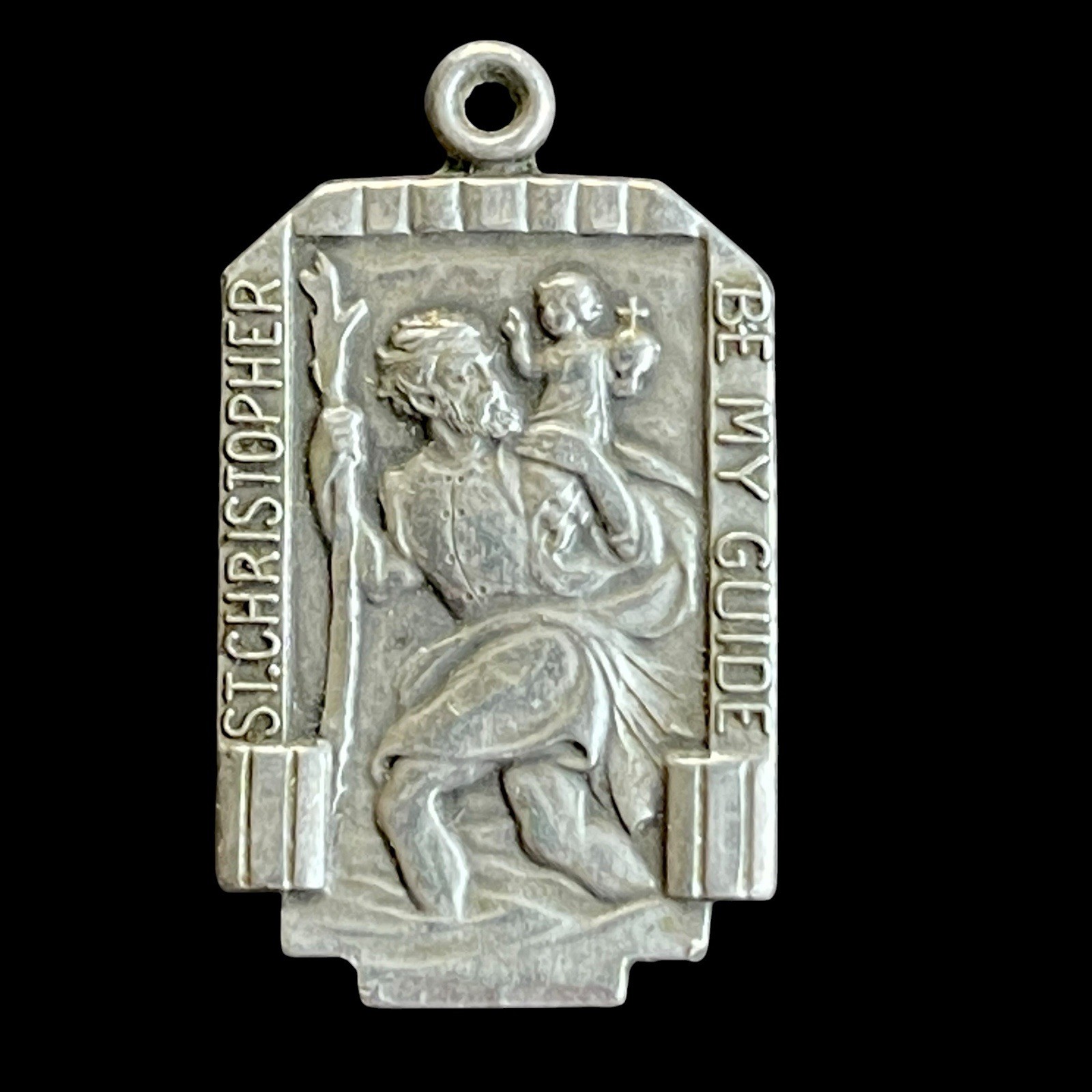 Sterling Silver St Christopher Pendant BLI Travelers Medal 925 Religious Charm