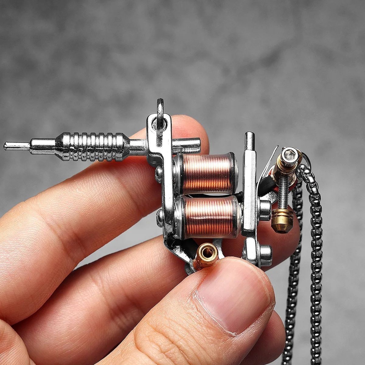 Men Charm Tattoo Machine Stainless Steel Jewelry Necklaces With Pendant For Male
